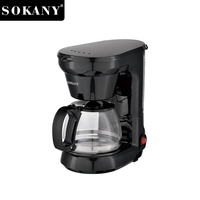 Cafetière Sokany en promotion, 6 tasses, machine à café filtre électrique, Cafetera
