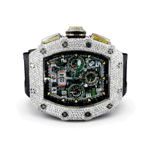 Luxury Unisex Moissanite Diamond ETA Quartz Sapphire Crystal Square <b>Case</b> <b>Watch</b> Yellow Gold Stainless Steel Analog Digital Full - Product Image 2
