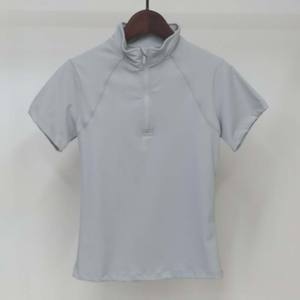 Miglior servizio da donna top equestri a manica corta <span class=keywords><strong>grigio</strong></span> rinoceronte camicie da equitazione a strati di Base altamente compressivi vestiti - Product Image 4