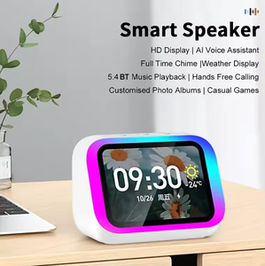 New Smart Speaker Ai Voice Assistant Custom Wallpaper <b>Led</b> Display Desktop Alarm <b>Clock</b> Bt Call Function Speaker - Product Image 5