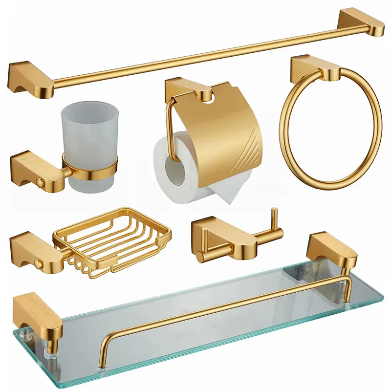 Настенные золотые аксессуары для ванной комнаты