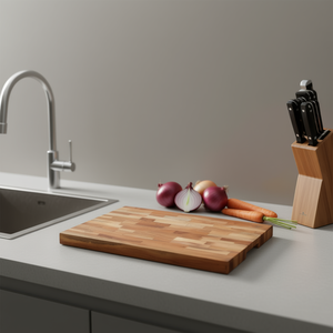 Planche à découper en bois d'acacia 23,6x15,7x1,6 pouces, rectangulaire, accessoire de cuisine haut de gamme, écologique, pièce unique - Product Image 2
