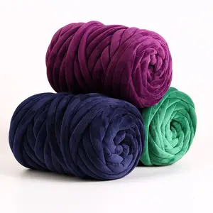 Top Online Seller Giant Chunky Velvet Tube Yarn For Arm Knitting Blanket