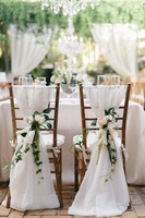 Décoration de chaise de mariage vert sauge, draperie en mousseline de soie, nœuds de chaise pour mariage