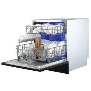 Ev avrupa standart dahili mutfak bulaşık makinesi 8 takım sofra otomatik tezgah bulaşık makinesi