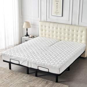 Almohadilla protectora de colchón King acolchada impermeable para <span class=keywords><strong>cama</strong></span> ajustable con flexión superior 32-34 de la cabeza Topper acolchado suave - Product Image 5