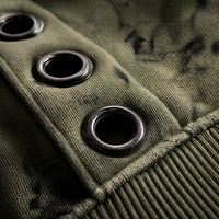 Sweat à capuche zippé surdimensionné 100 % coton épais pour homme, en molleton bouclette, délavé à l'acide, avec broderie graphique et rivets métalliques, idéal pour l'hiver