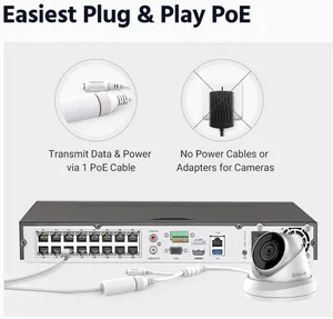 Anpviz câmera ip 8mp cctv, câmera poe 8mp com microfone embutido, detecção de movimento externa para cartão sd p2p