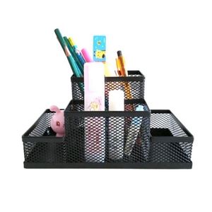 Competitive Price Office Home School Classroom Accessories Desk Organizer Desktop Mesh 4 Compartments <b>Pen</b> Pencil Holder Caddy - Product Image 1
