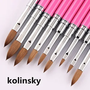 1PCS Kolinsky Hair Nail Art <b>Brush</b> Acrylic UV Gel Carving Pen <b>Brush</b> Liquid Powder DIY Nail Painting Drawing Tools Size 2-18 - Product Image 4