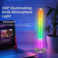 Nouvelle lumière ambiante intelligente pour l'e-sport, contrôlable par application, 360°, acrylique, multicolore, effet pailleté, lumineuse, activée par le son