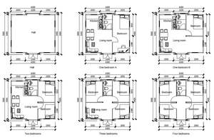 Casa Container Prefabbricata in Acciaio Decorata, 2 Camere da Letto, 1 Bagno, Pieghevole ed Espandibile, Adatta per Famiglie <span class=keywords><strong>e</strong></span> Hotel - Product Image 6
