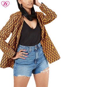 <span class=keywords><strong>Blazer</strong></span> Doppiopetto da Donna Taglie Forti con Stampa Africana, Giacca Ankara, Cappotto Dashiki, Realizzato su Misura, 100% Cotone, per la Vita Quotidiana - Product Image 5
