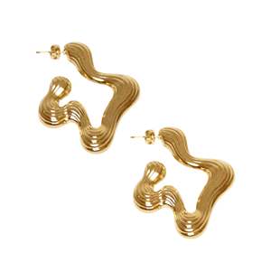 Boucles d'oreilles tendance en acier inoxydable 316L avec placage or PVD, durables et résistantes - Product Image 1