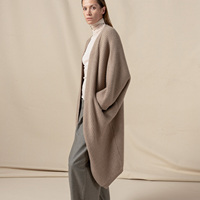 Manteau en cachemire 100% sans teinture pour femmes, cardigan long, tricot d'hiver épais, sur-manteau personnalisé, pull tricoté pour femmes