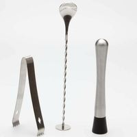 Coffret Cadeau Bartender Ptomo 12 Pièces en Acier Inoxydable – Shaker Boston, Jigger, Cuillères Torsadées, Mesure Précise, Argent, Personnalisable