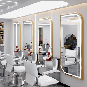 Espejo de Salón de Vidrio de Una Sola Cara con Luces LED, Diseño Moderno y Elegante para Salones de Belleza, Peluquerías y Maquillaje - Product Image 4