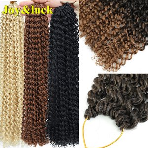 Estensioni dei capelli intrecciate all'uncinetto all'ingrosso da 18 pollici Ombre <span class=keywords><strong>viola</strong></span> blu sintetico onda lunga acqua passione trecce ondulate all'uncinetto - Product Image 5