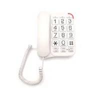 ビッグボタン固定電話SOS電話固定コード付き電話発信者IDLCDディスプレイフラッシュ機能高齢者向けDTMF/FSK固定電話