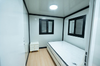 Maison conteneur pliable de 20 pieds à double aile, conteneurs pliables, mini-maison préfabriquée avec salle de bain complète