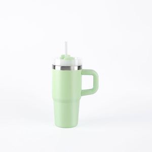 Car Travel Tumbler <b>Mug</b> 14oz with Handle Insulated Double Wall Vacuum Lid Straw Anti-Slip Base - Product Image 3