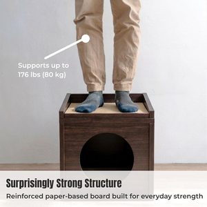 <b>Cat</b> House for Indoor <b>Cats</b> – <b>Cat</b> Condo with 5X Longer-Lasting Cardboard Scratcher, 2 Scratcher Levels, Hideout & <b>Top</b> Lounge - Product Image 4