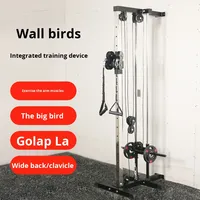 Station de musculation murale en acier inoxydable avec système de poulies doubles et positions réglables pour équipement de fitness