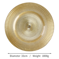 Assiettes de présentation en verre créatives, électroplaquées, faites à la main, style classique, pour la vente en gros