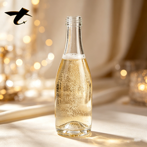 Bouteille de <span class=keywords><strong>vin</strong></span> mousseux en verre transparent de 500 ml en gros, bouteilles de <span class=keywords><strong>vin</strong></span> mousseux Magnum grand format avec bouchon en liège, options OEM personnalisées - Product Image 1