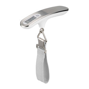 Balance de voyage numérique à batterie en acier inoxydable J&R Vacation Airplane Essentials, avec écran LCD rétroéclairé, 50 kg, pour valises et bagages - Product Image 1