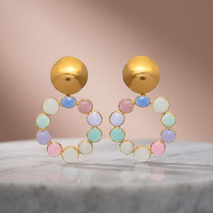 Boucles d'oreilles pendantes multicolores en pierres précieuses, plaqué or 14 carats, argent sterling, bijoux tendance pour anniversaire - Product Image 3