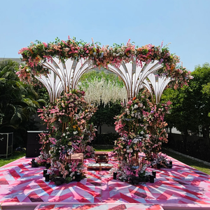 Decoración de Boda Personalizable de PVC Acrílico <span class=keywords><strong>Transparente</strong></span> con <span class=keywords><strong>Fondo</strong></span> de Arco BJ220102 para Salón de Bodas y Escenario - Product Image 6