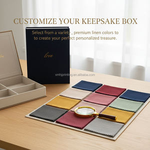 Boîte de rangement de luxe en tissu de lin personnalisé, en forme de <span class=keywords><strong>livre</strong></span>, ouvrable, pour photos USB, coffret de table basse pour la décoration intérieure - Product Image 5