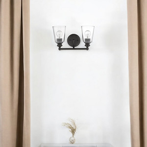 HMS contemporanea a due luci in bronzo antico paralume da parete caldo bianco moderno lampada da parete per soggiorno o casa - Product Image 1