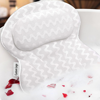 Coussin de bain antidérapant en maille 4D CF Wholesale, coussin de douche blanc, coussin de massage pour baignoire en maille aérée avec ventouse