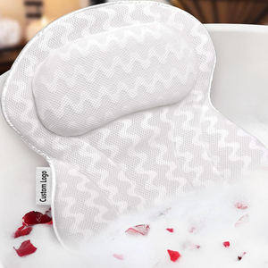 Cuscino da Bagno Antiscivolo 4D in Rete, Cuscino per <span class=keywords><strong>Doccia</strong></span> Bianco, Cuscino Massaggiante per Vasca con Ventosa - Product Image 1