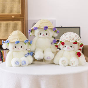 卡哇伊超柔软毛绒可爱小绵羊小熊泰迪熊玫瑰玩具娃娃情人节创意礼物 - Product Image 2