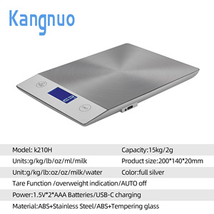Balance de cuisine numérique multifonction rétroéclairée avec écran LCD en acier inoxydable Balance de mesure électrique pour aliments Division 1g - Product Image 5