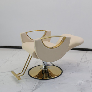 Vendre une chaise de salon de luxe, une chaise de coiffure dorée pour salon de coiffure, une chaise de barbier inclinable réglable de style stylisé - Product Image 4