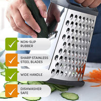 Hachoir à légumes et râpe à fromage en acier inoxydable, avec récipient, pour la maison et la restauration, écologique