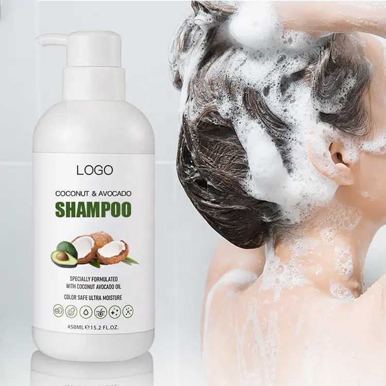 OEM di alta qualità Private Label solfato di cocco biologico e Avocado forte tenacità nutriente shampoo cocco e Avocado