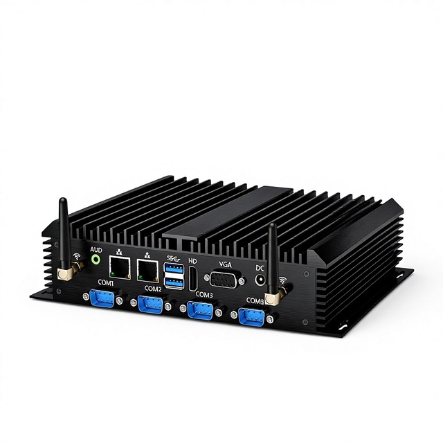 Msecore IoT Gateway Industrial PC Fanless Mini PC 6 COM RS232 485 9-36V Wide Voltage Rugged Server for Smart Warehouse 4.0