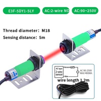Sensor de Proximidad Fotoeléctrico de Alta Velocidad E3F-5DY1-5LY, Interruptor de Haz Infrarrojo de Largo Alcance, Fotocélula con Visibilidad Mejorada
