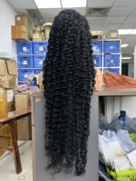 Perruque en dentelle bouclée vietnamienne de haute qualité, cheveux vierges, 13x6 HD pour dentelle, 40'', densité 200%, cousue par 4 mèches