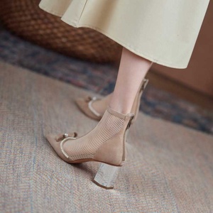 Mocassins à bout pointu de haute qualité pour femmes botte à talons décontractée avec nœud papillon pour le printemps et l'été Position supérieure emballage de la boîte - Product Image 4