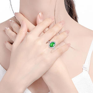 Natural Jadeite Green <b>Jade</b> <b>Rings</b> S925 Silver Accessories Jewelry Women's Jewelry Original Design Simplicity D950 - Product Image 4