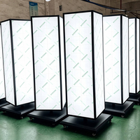 Présentoir de sol portable élégant et rotatif sur 4 faces, facile à installer, pour affiches de campagnes marketing – Vente en gros