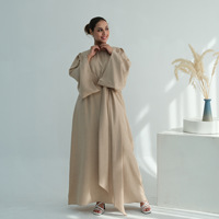 Robe Abaya pour femmes, style turc, vêtements islamiques modestes, boutons en bois, kaftan, vêtements musulmans de Dubaï, robe longue à manches longues, vente en gros
