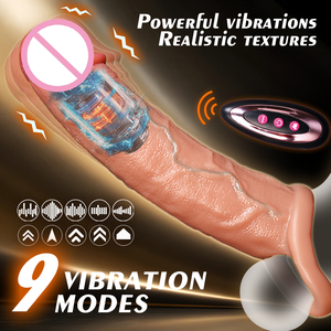 Control Remoto, Funda Realista de Silicona Líquida con 9 Vibraciones, Condón Acanalado y Extensor Eléctrico Hueco, Juguete para Retrasar la Eyaculación - Product Image 2