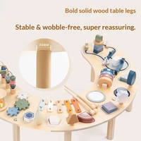 Table d'activités en bois, centre éducatif Montessori avec labyrinthe de perles et xylophone pour les tout-petits